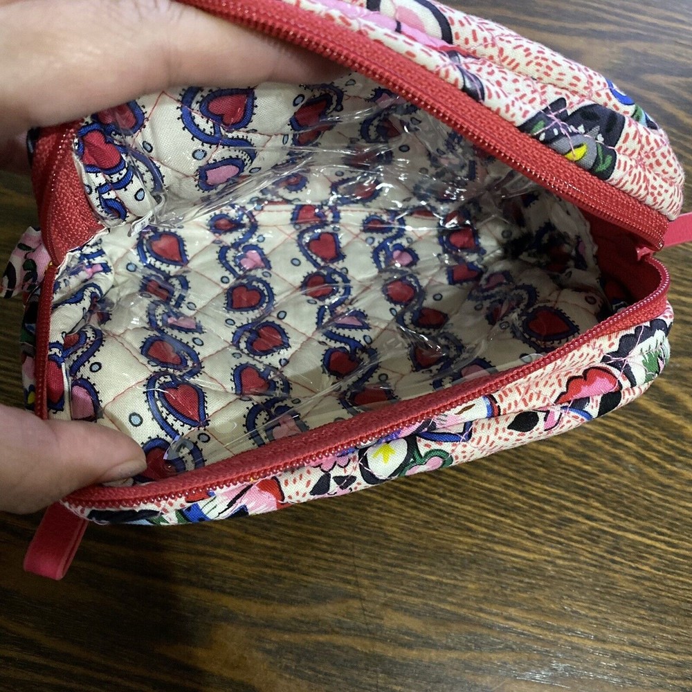 Vera Bradley Iconic Stitched Flower Cosmetic Bag Pink - Picture 5 of 10